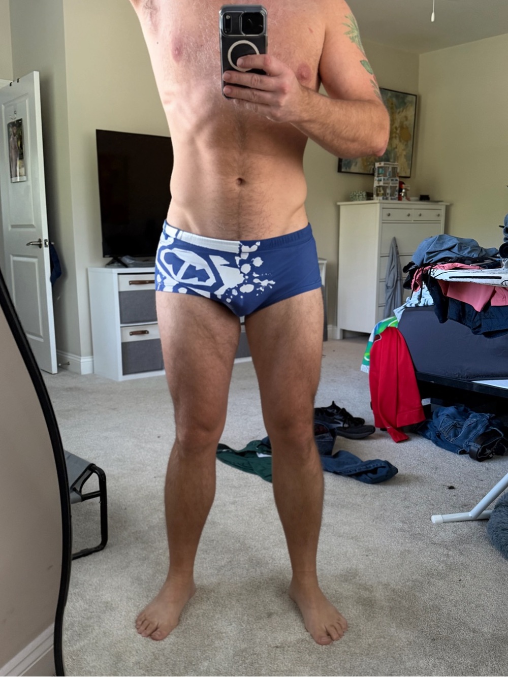 Men's Nasty Pig Blue Graphic Swim Briefs XXL